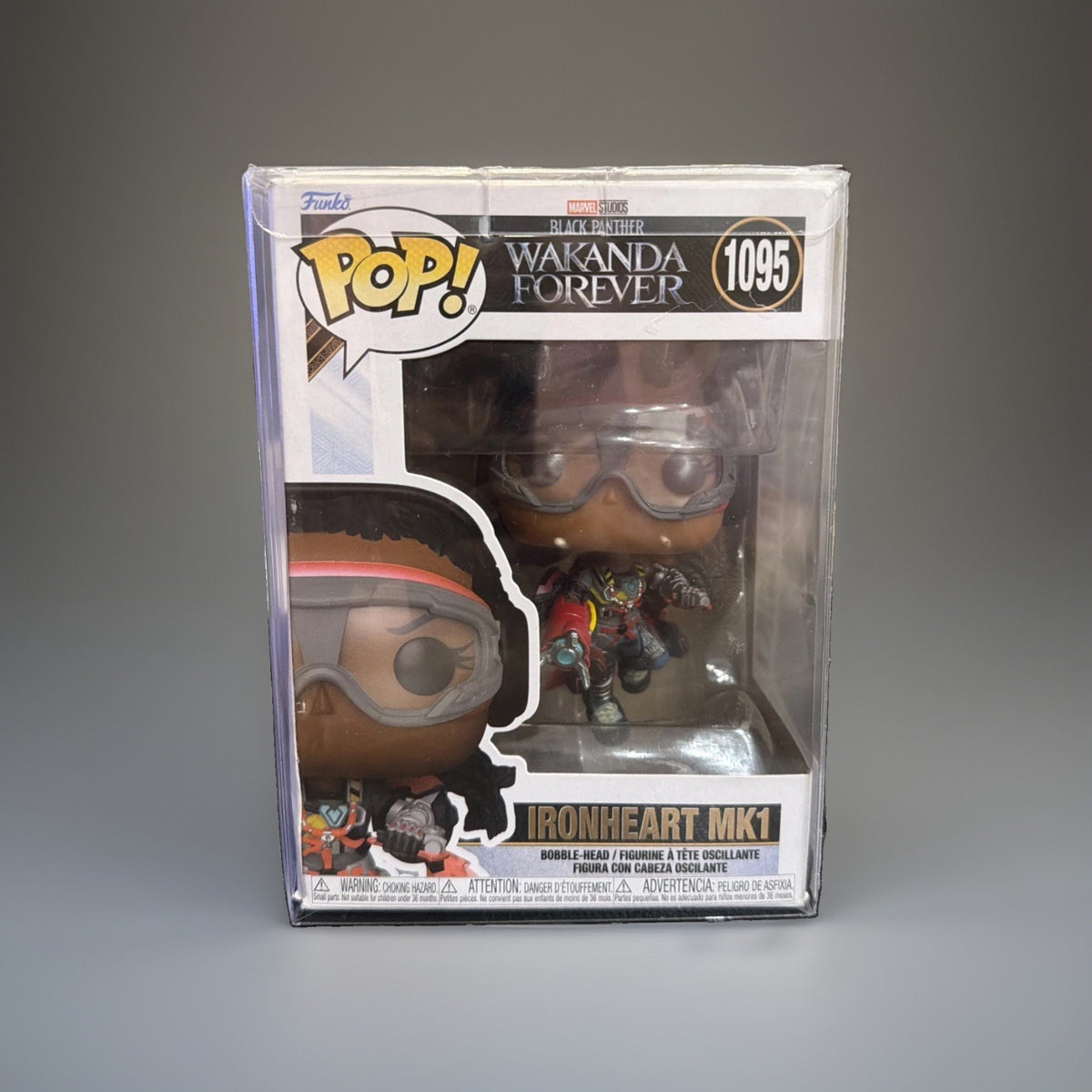 Funko Pop Marvel Ironheart MK1 #1095 Black Panther w/Protective Cover