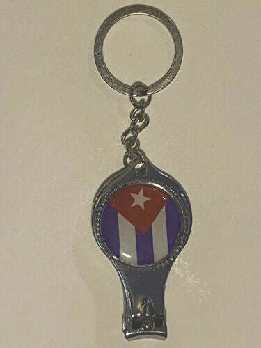 Cuba Flag Keychain Nail clipper and Bottle Opener 