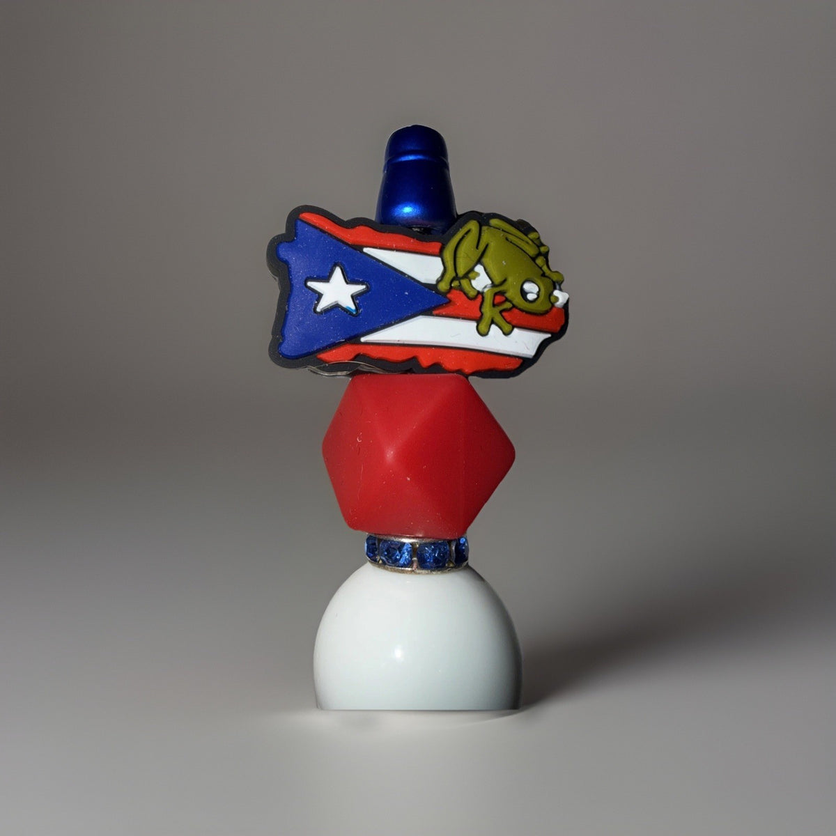 Puerto Rico Custom Handmade Beaded Pen PR Map with Flag and Coqui