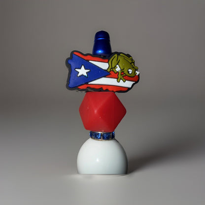Puerto Rico Custom Handmade Beaded Pen PR Map with Flag and Coqui