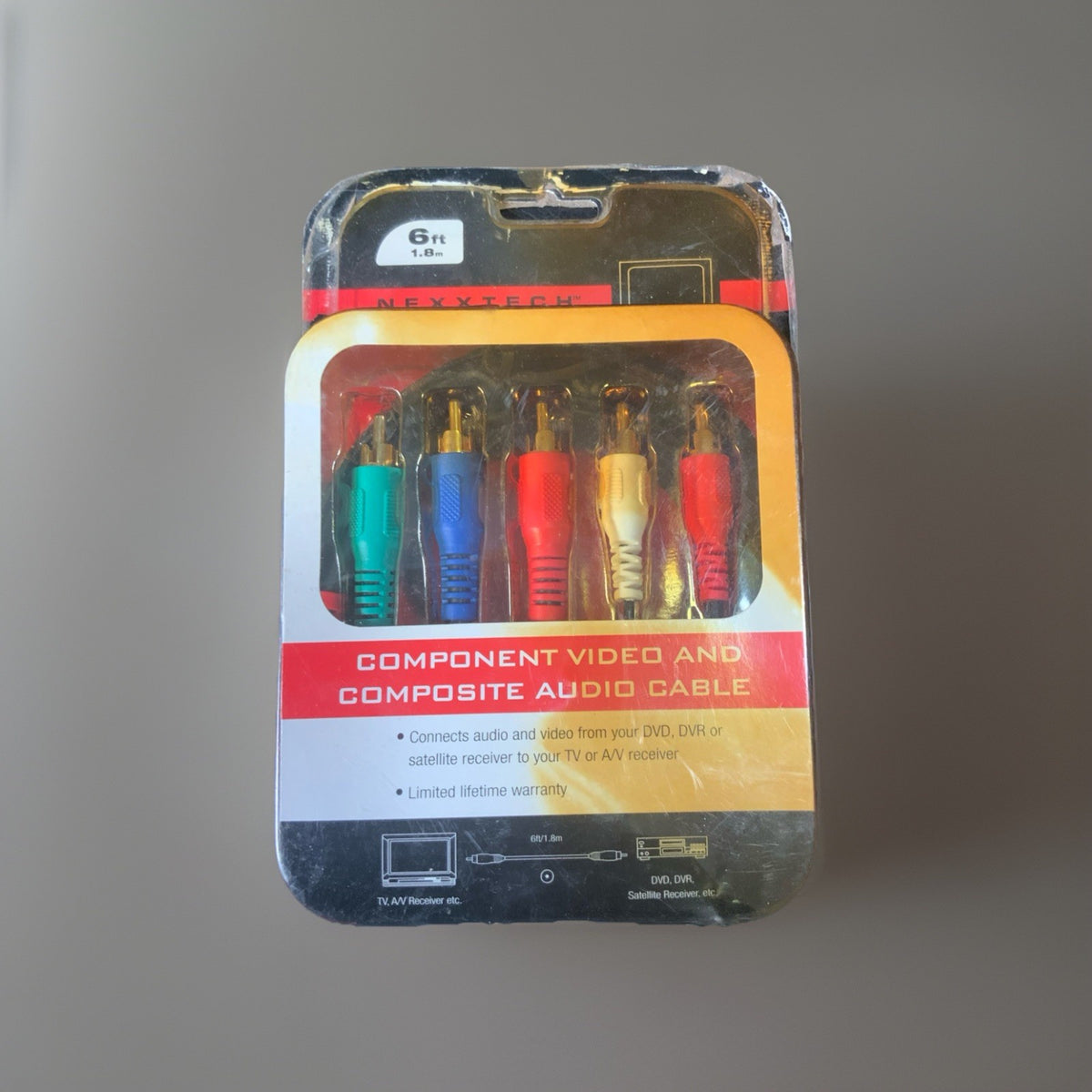 Component Video & Composite Audio Cable - 6 ft (NEXXTECH) NIB (GBR L/R)