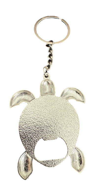Puerto Rico Turtle Flag Bottle Opener Keychain Silver Tone Metal Souvenir