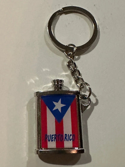 Puerto Rico Flask Keychain 