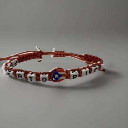 Puerto Rico Letters Unisex Macrame Bracelet