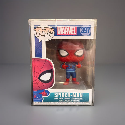 Funko Pop! Vinyl: Marvel - Spider-Man - (Holiday) #397 w/Protective Cover 