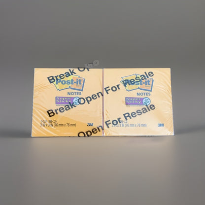 Post-it Super Sticky Pop-Up Notes 3x3 Random Color 6 Pack 90 Sheets 654-SSNO