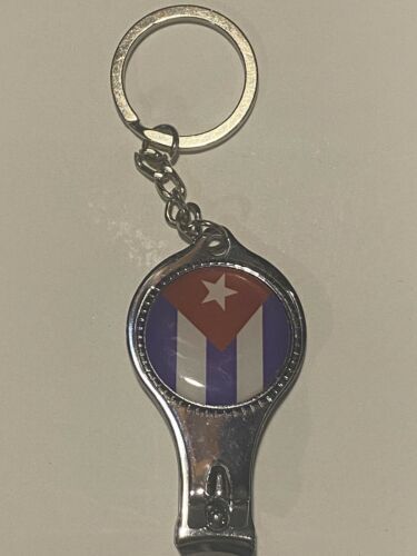 Cuba Flag Keychain Nail clipper and Bottle Opener 