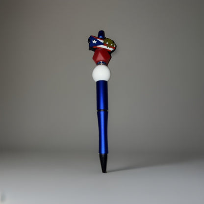 Puerto Rico Custom Handmade Beaded Pen PR Map with Flag and Coqui