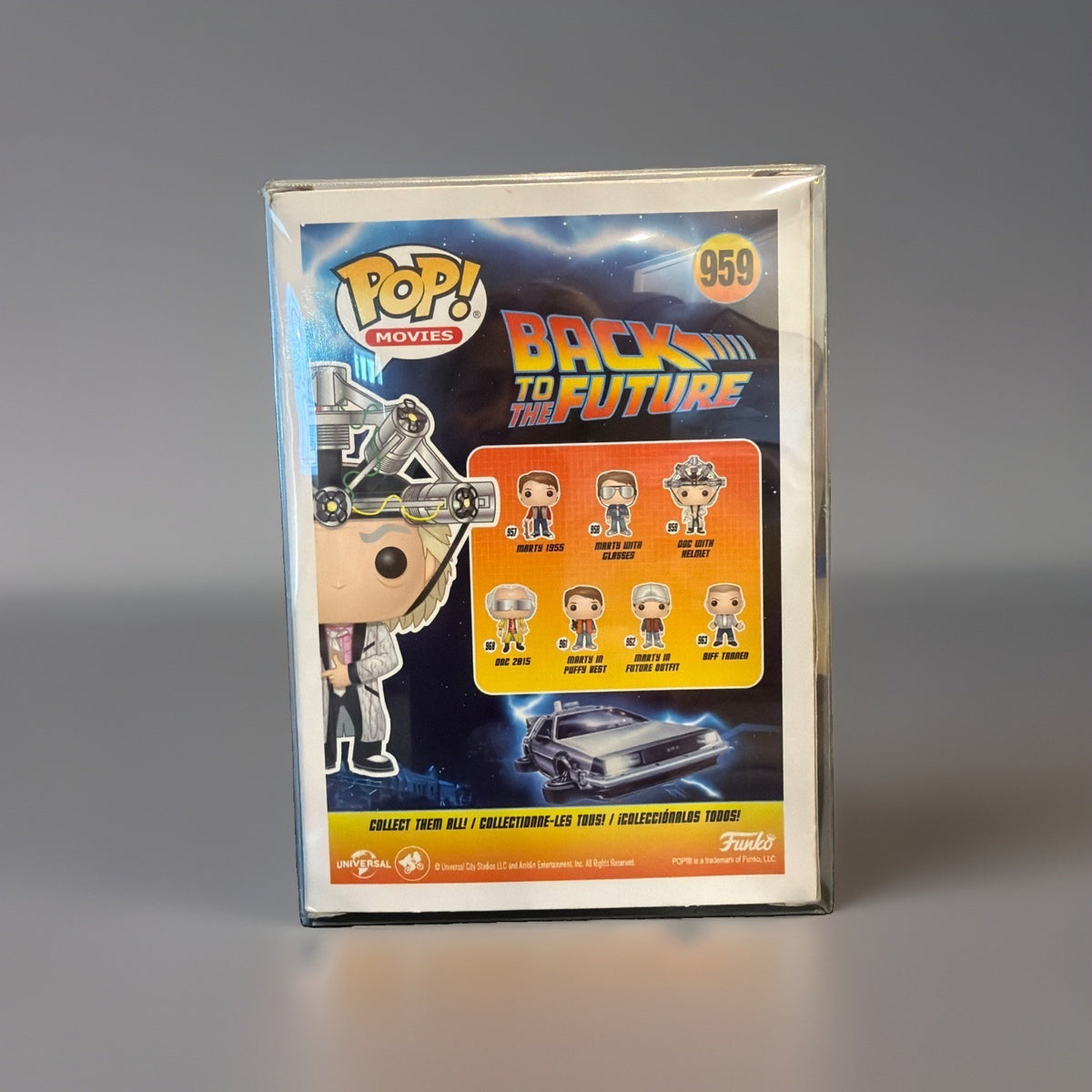 Funko Pop Back to the Future Doc with Helmet 959 Vinyl Figure w/Protective Cover