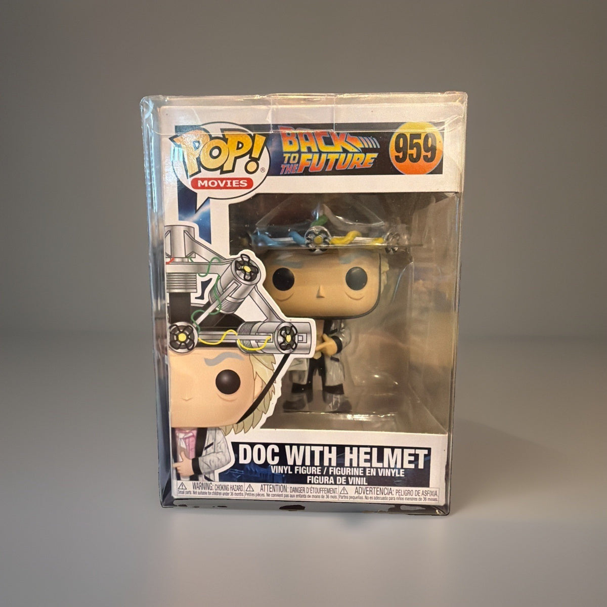 Funko Pop Back to the Future Doc with Helmet 959 Vinyl Figure w/Protective Cover