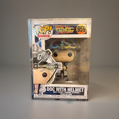 Funko Pop Back to the Future Doc with Helmet 959 Vinyl Figure w/Protective Cover