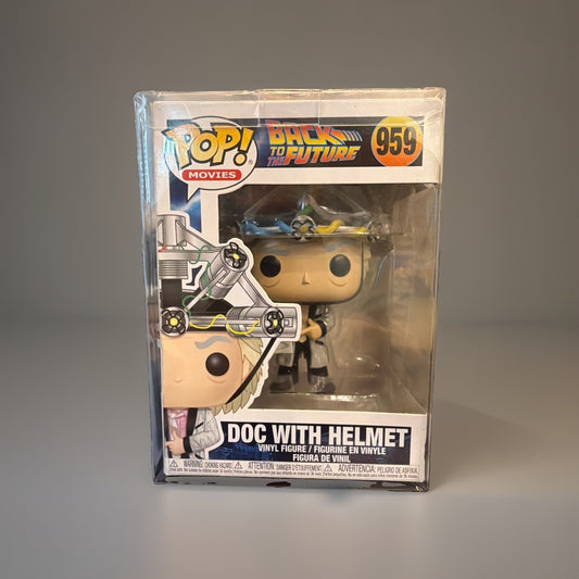 Funko Pop Back to the Future Doc with Helmet 959 Vinyl Figure w/Protective Cover