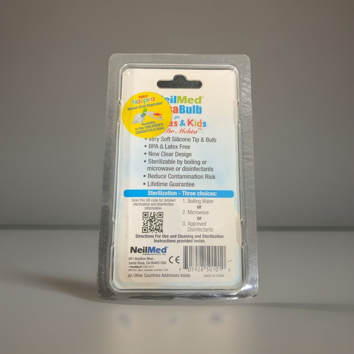 NeilMed NasaBulb Babies Kids Nasal Aspirator Sterilizable Transparent NEW