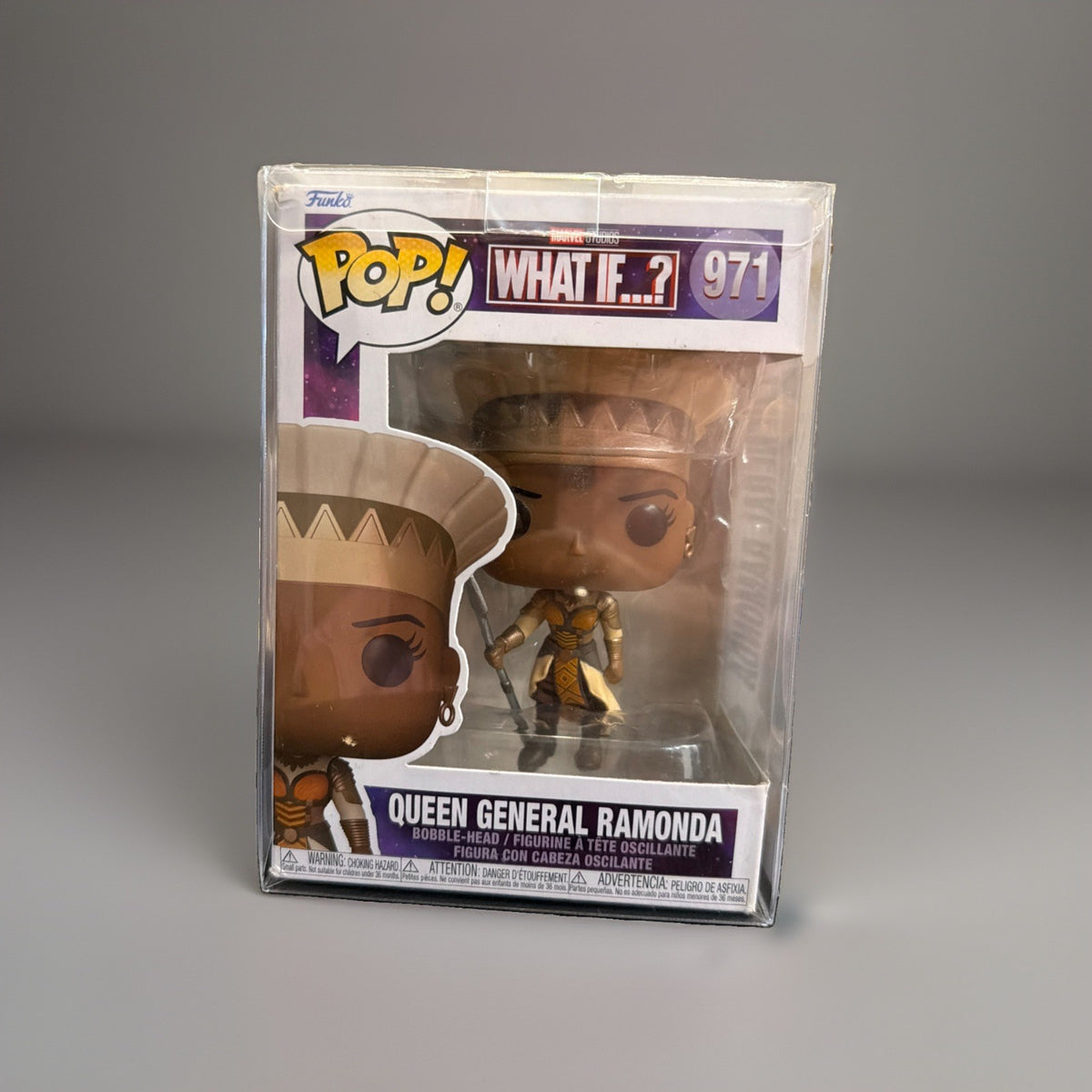 Funko Pop Marvel Queen General Ramonda 971 What If W3 w/Protective Cover