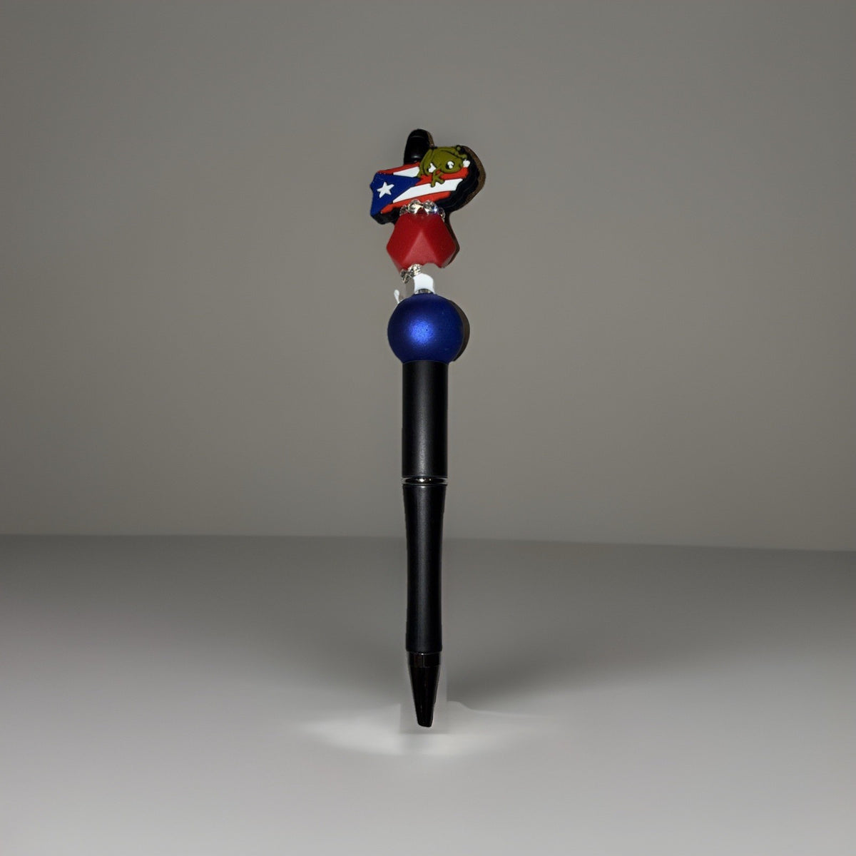 Puerto Rico Custom Handmade Beaded Pen PR Map with Flag and Coqui