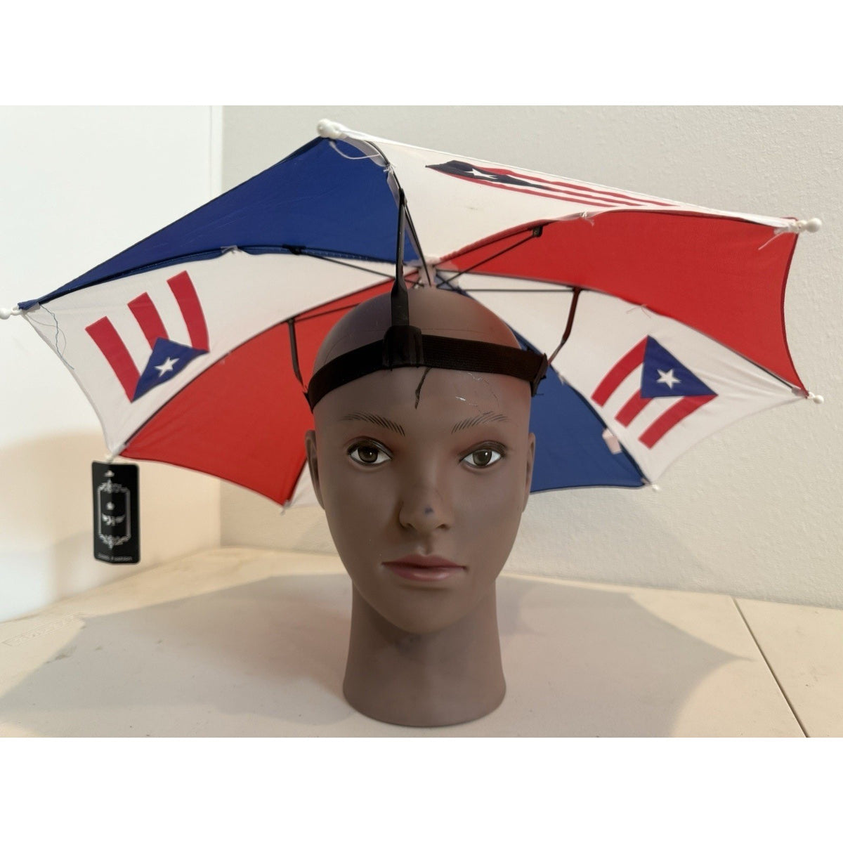 Puerto Rico Flag Umbrella Hat Sun Shade Beach Accessory Multicolor One Size