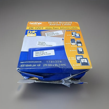 Brother DK-1201 (3-Pack) Die-Cut Standard Address Paper Label Rolls