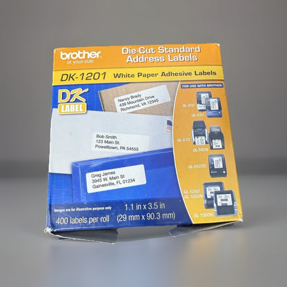 Brother DK-1201 (3-Pack) Die-Cut Standard Address Paper Label Rolls