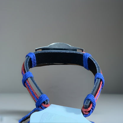 Puerto Rico Flag Leather Bracelet Oval
