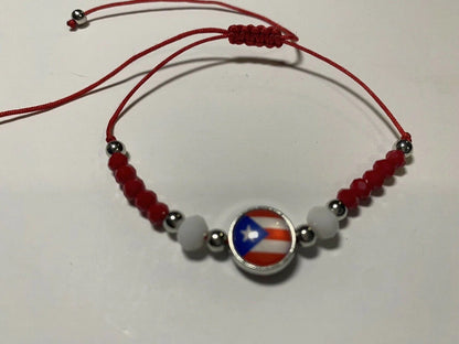 Puerto Rico Handmade Macrame Flag Bracelet F