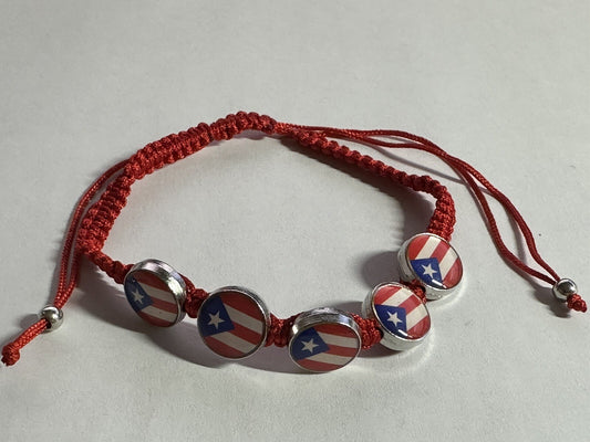 Puerto Rico Flag Macrame Bracelet Choose one color 