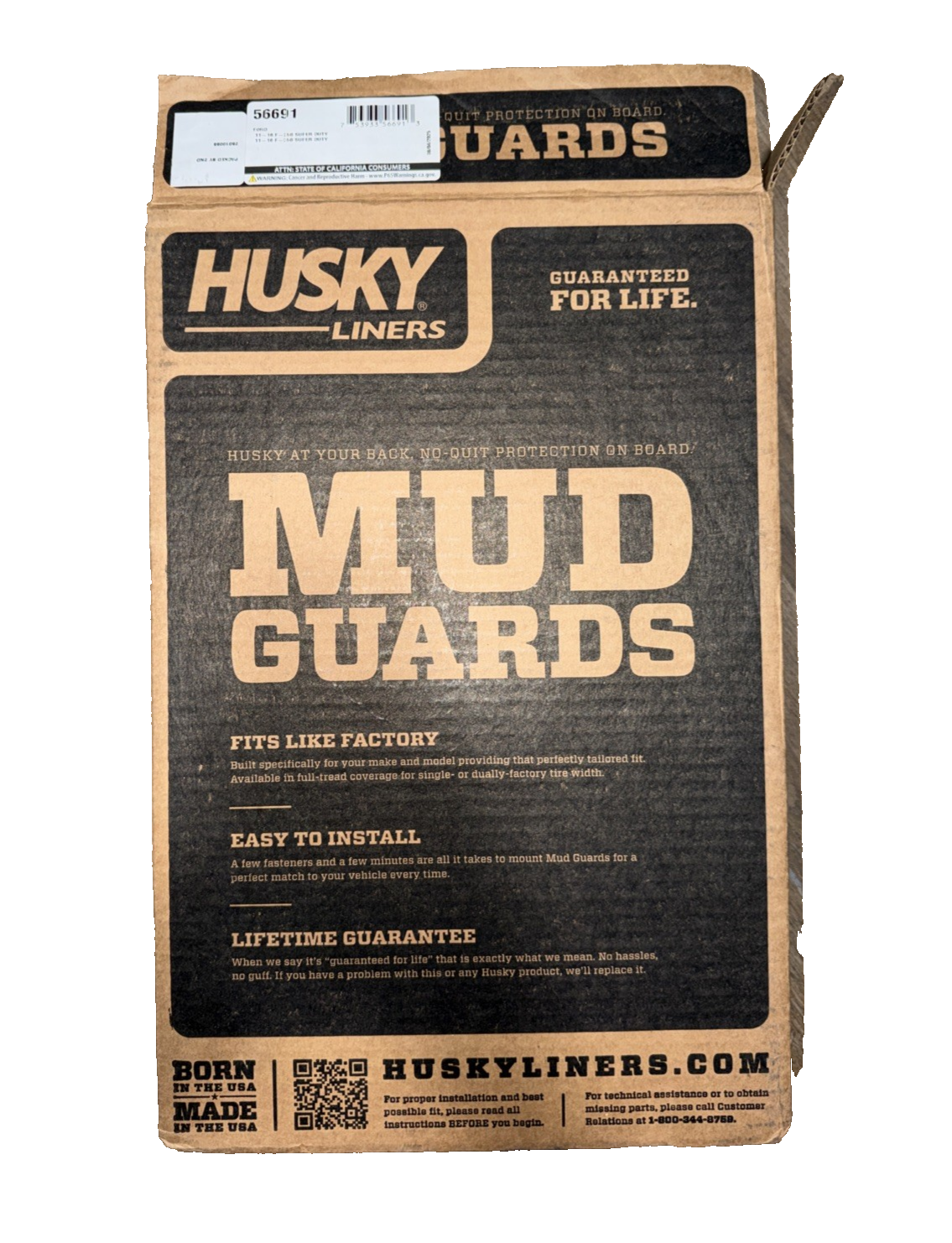 Husky Liners Front Molded Mud Flaps Guards 56691 for 2011-2016 Ford F250 F350