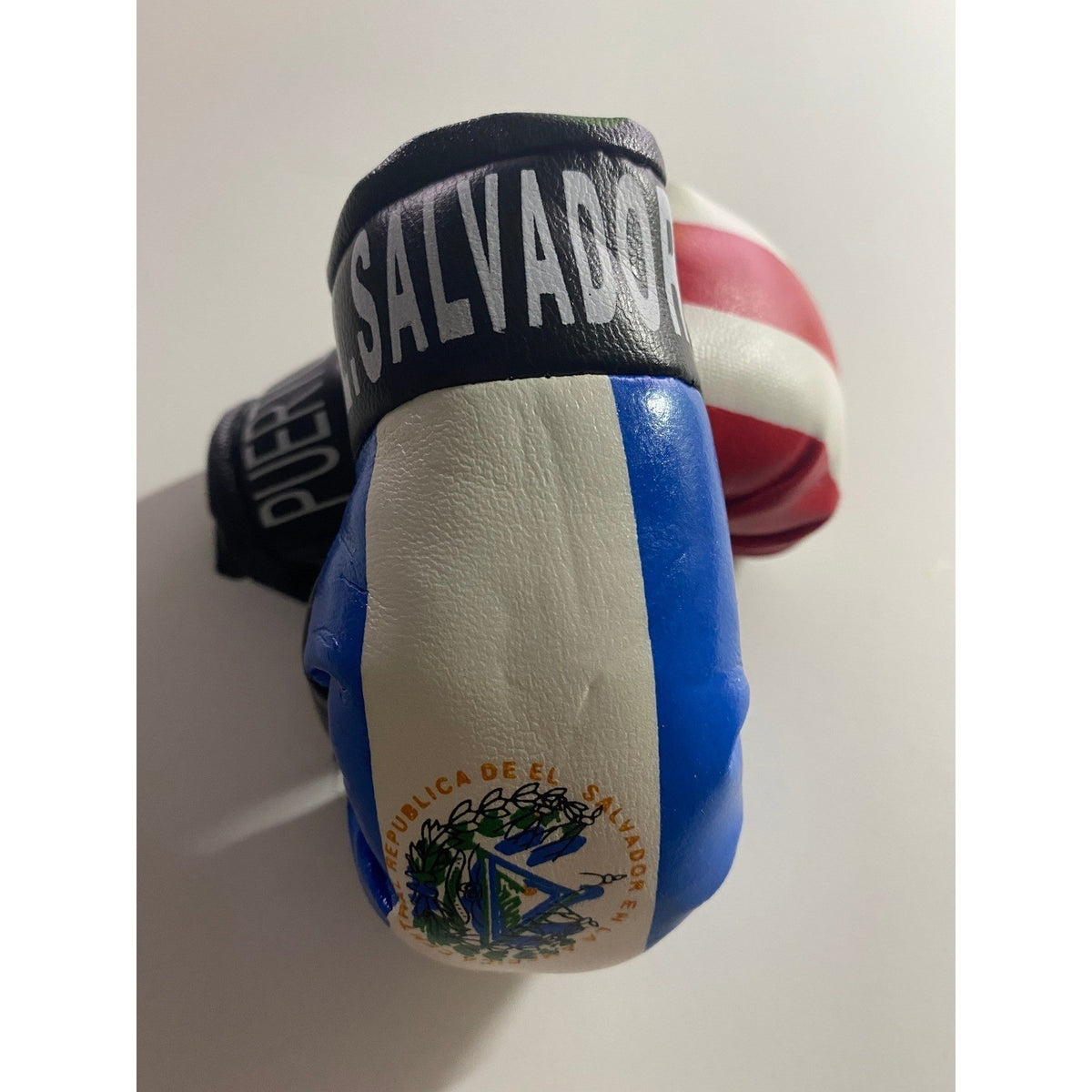 Puerto Rico and El Salvador Mini Boxing Gloves Flag Souvenir Hanging Car