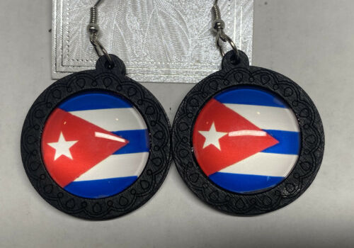 Cuba Flag Earrings wood Carnival Festival Flag 