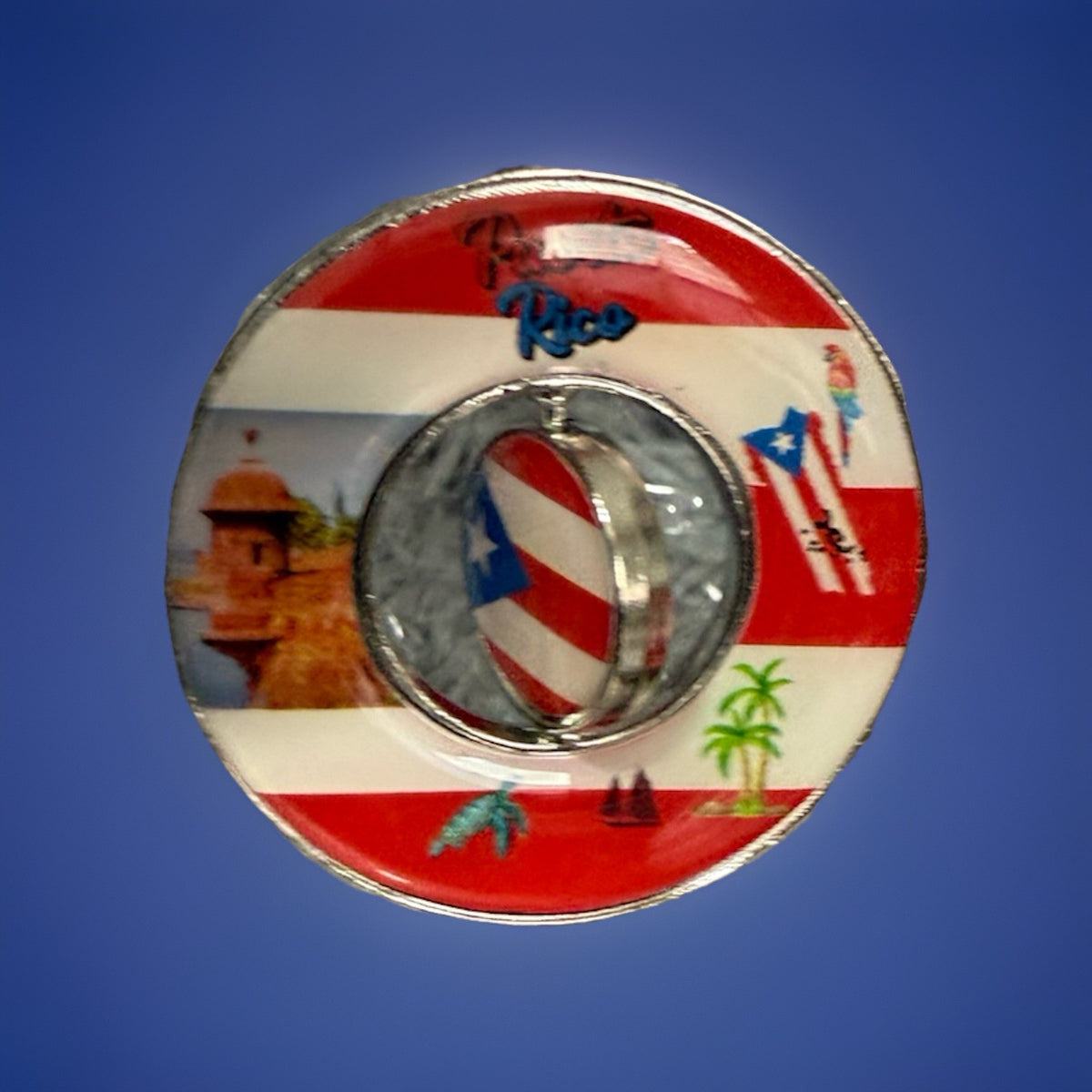 Puerto Rico Flag Key chain with graphic design