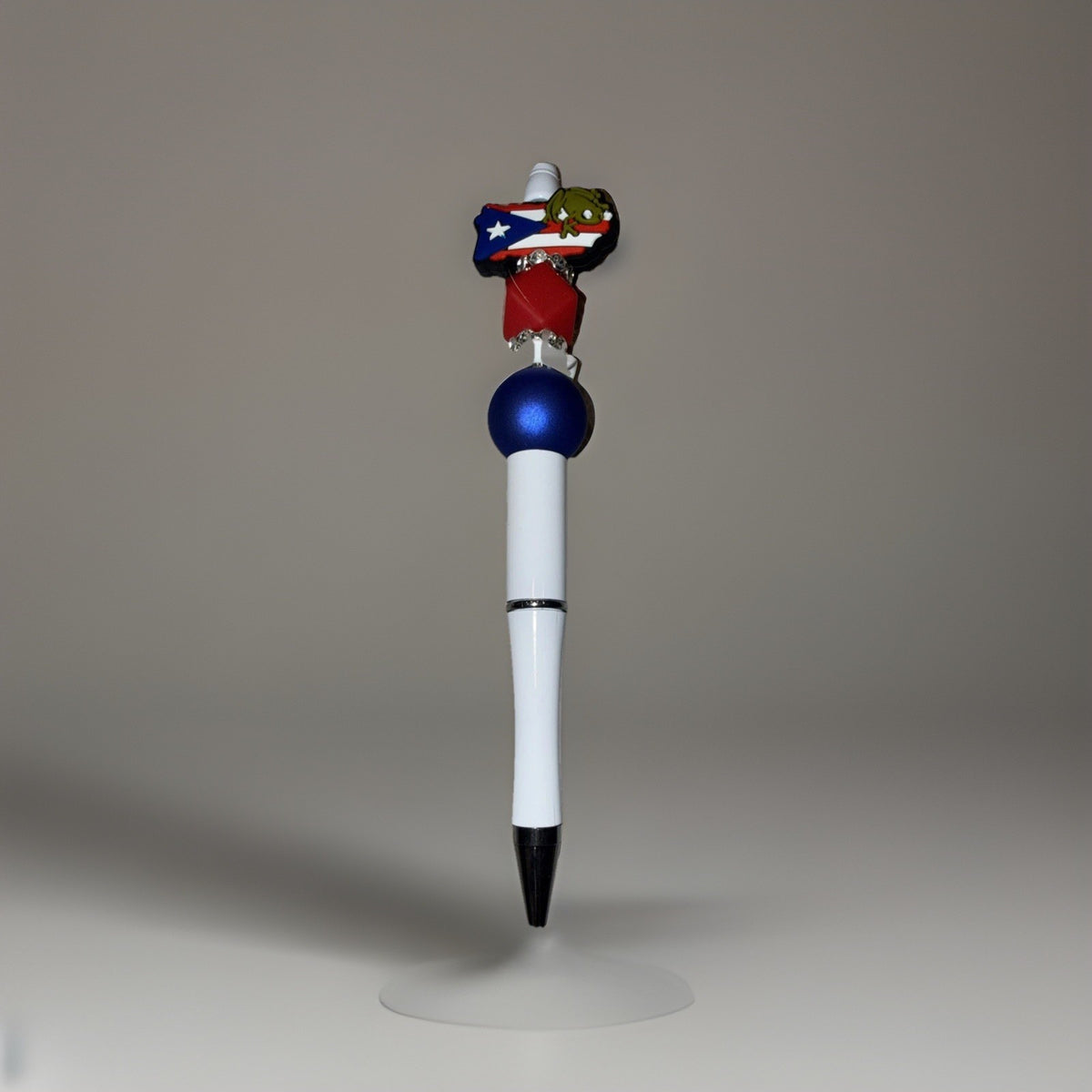 Puerto Rico Custom Handmade Beaded Pen PR Map with Flag and Coqui