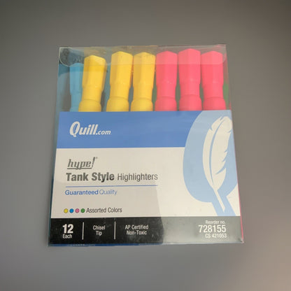 Quill Tank Highlighters pack 12 Each Misc Colors
