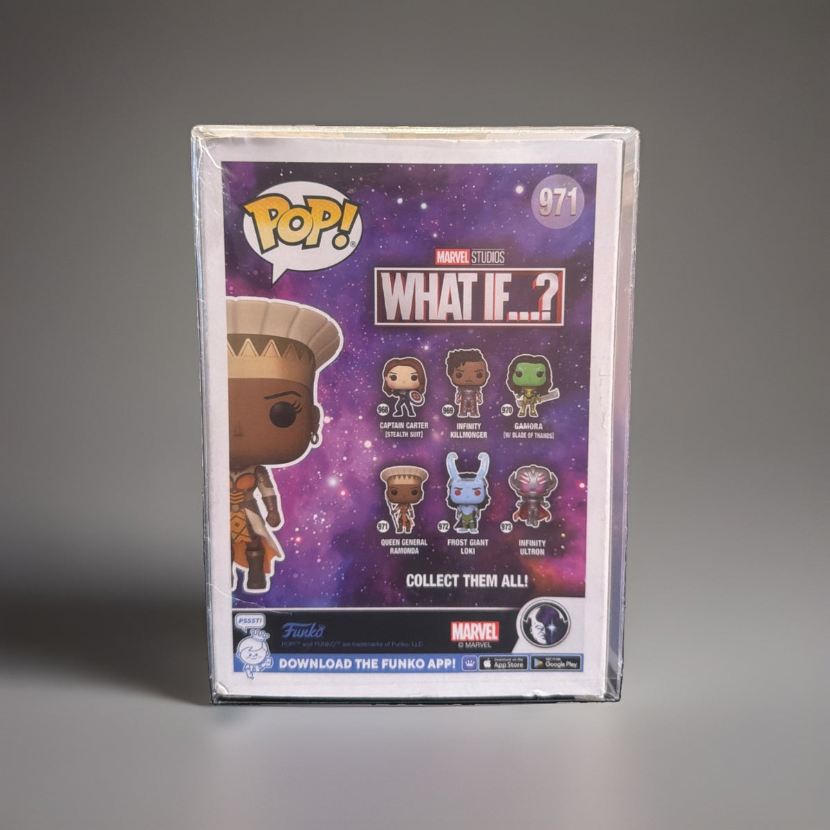 Funko Pop Marvel Queen General Ramonda 971 What If W3 w/Protective Cover