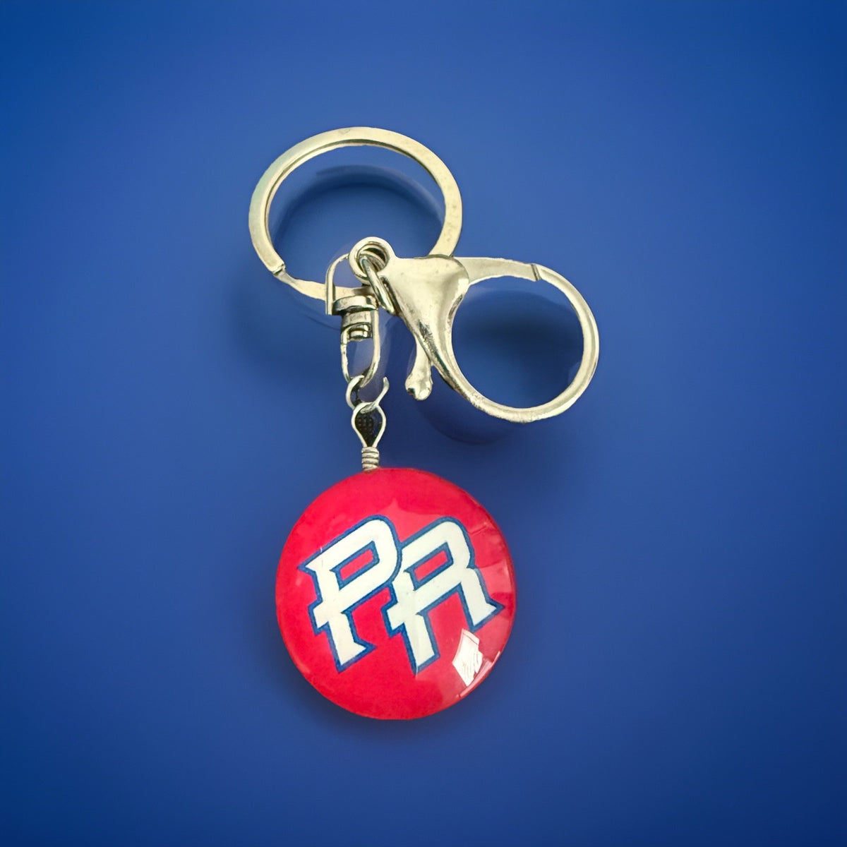 Puerto Rico Keychain with PR Initials