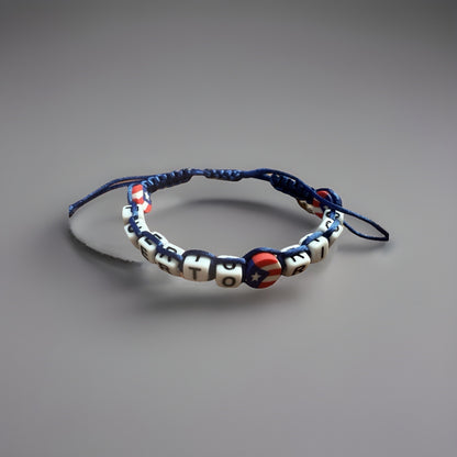 Puerto Rico Letters Unisex Macrame Bracelet