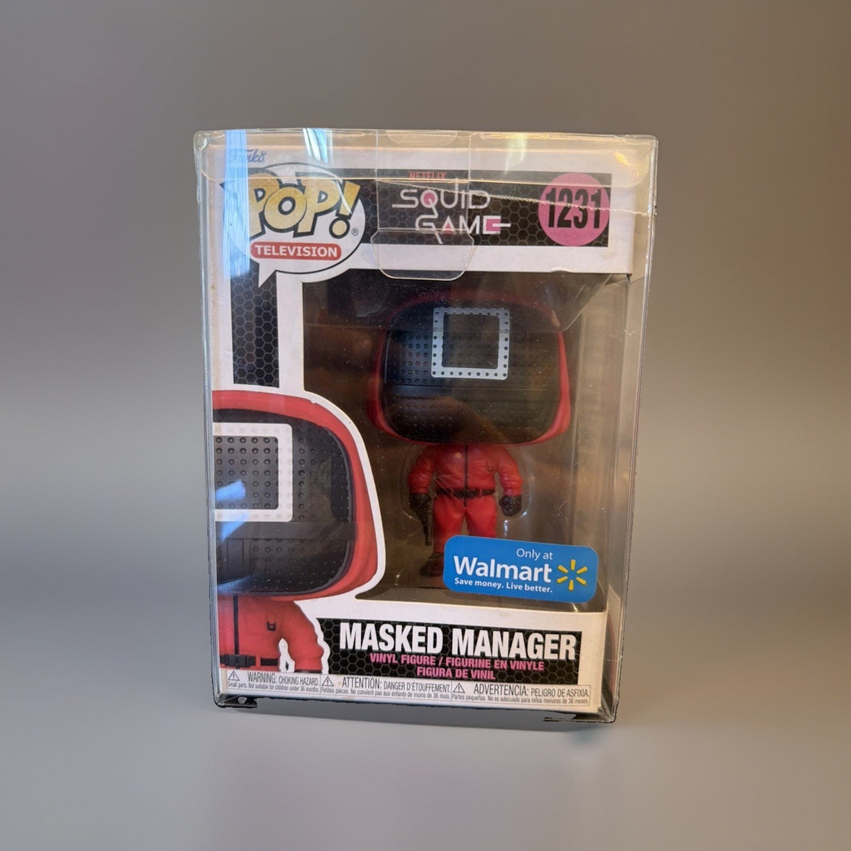 Funko Pop Squid Game Masked Manager 1231 Walmart Exclusivew/Protective Cover