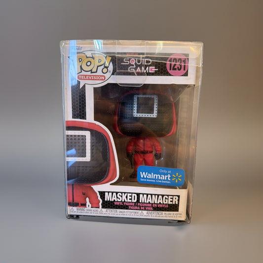 Funko Pop Squid Game Masked Manager 1231 Walmart Exclusivew/Protective Cover