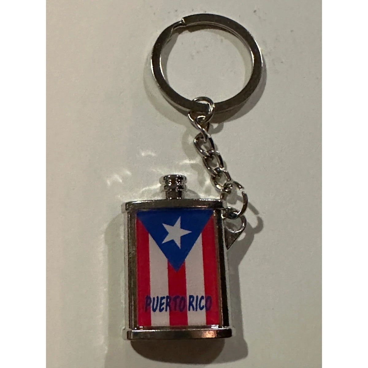 Puerto Rico Flask Keychain Multicolored Puerto Rican Flag Key Ring Accessory