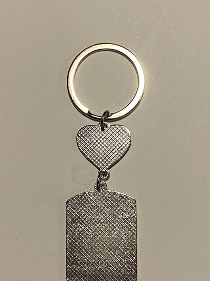 Puerto Rico Flag Keychain  with a Small Heart