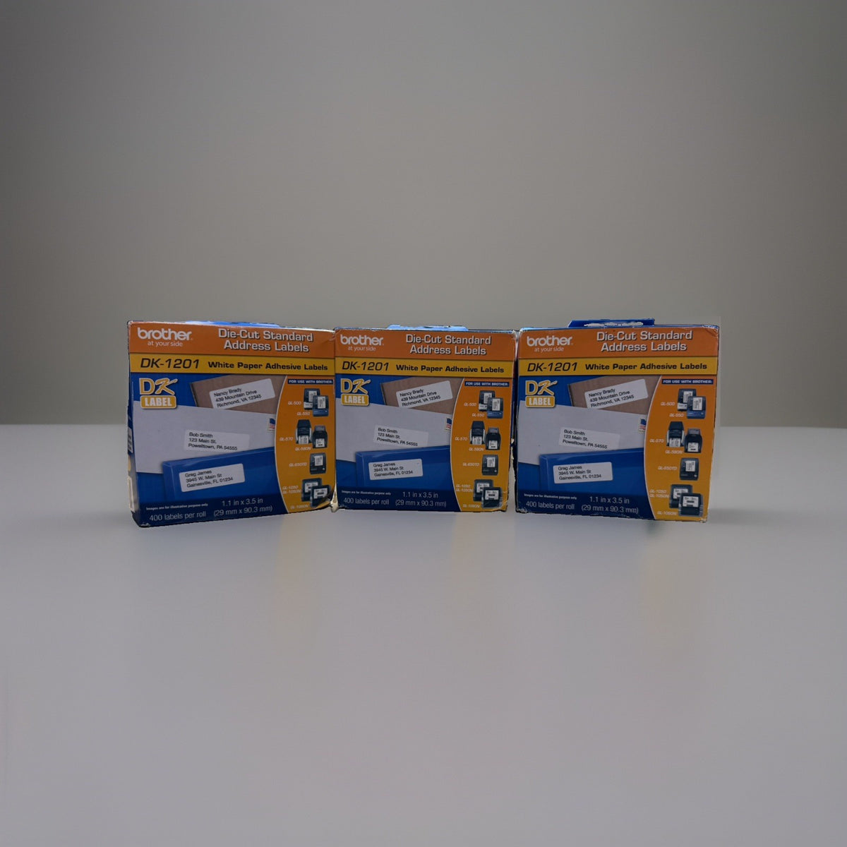 Brother DK-1201 (3-Pack) Die-Cut Standard Address Paper Label Rolls