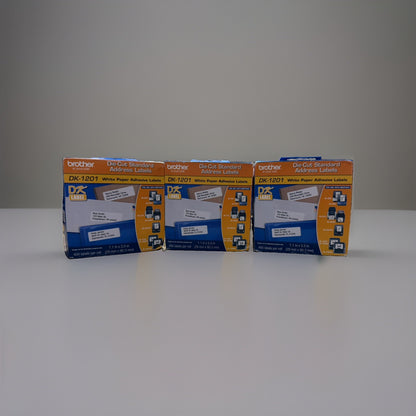 Brother DK-1201 (3-Pack) Die-Cut Standard Address Paper Label Rolls