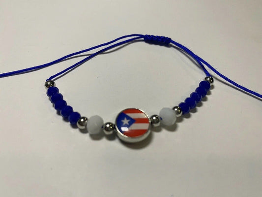 Puerto Rico Handmade Macrame Flag Bracelet F