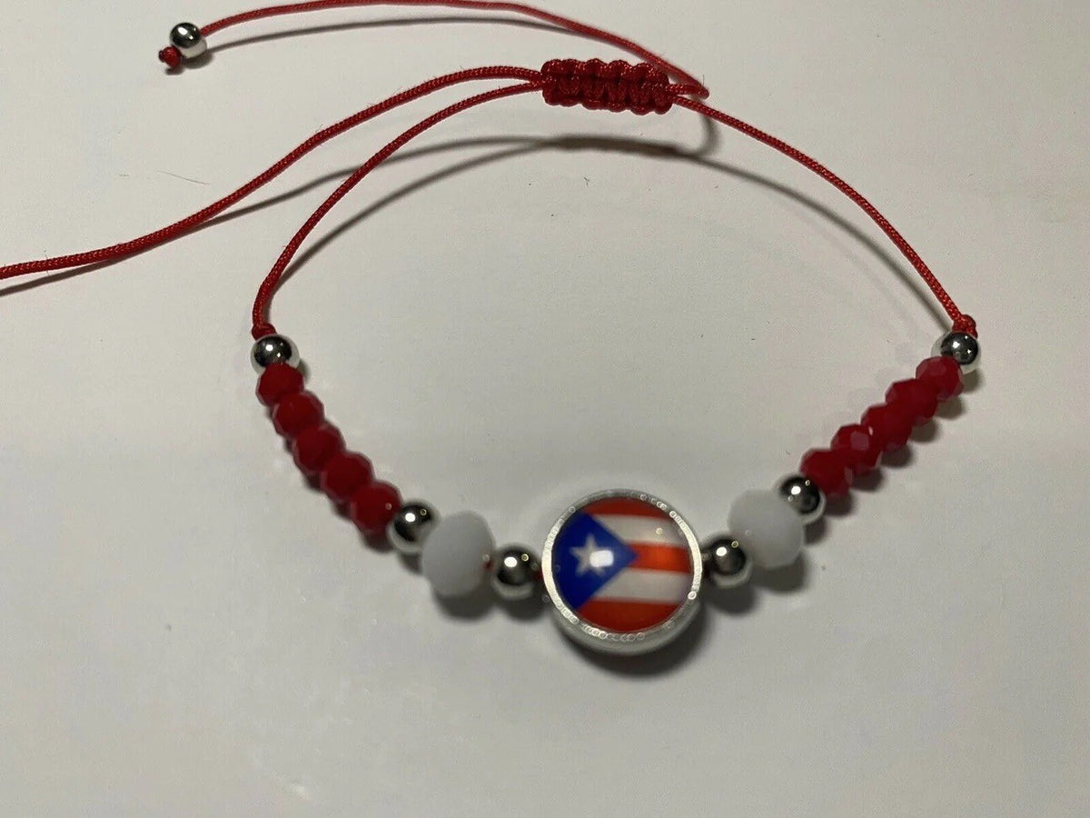 Puerto Rico Handmade Macrame Flag Bracelet F