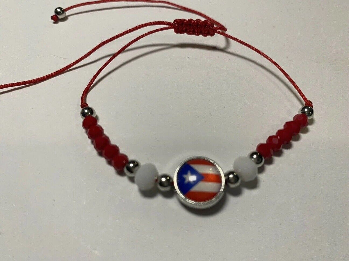 Puerto Rico Handmade Macrame Flag Bracelet F