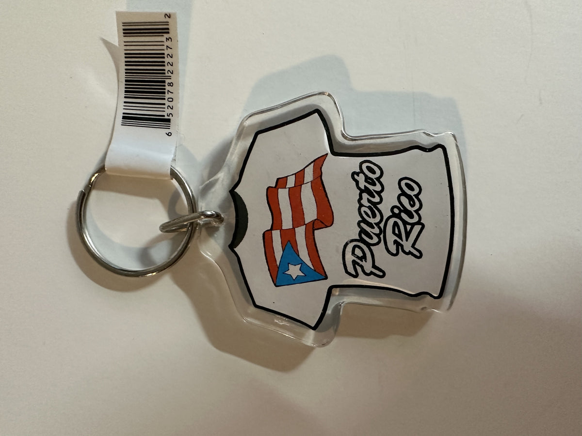 Puerto Rico Plastic Tshirt Keychain 