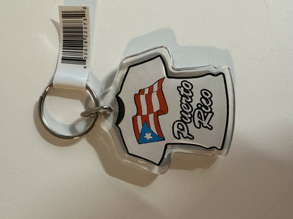Puerto Rico Plastic Tshirt Keychain 