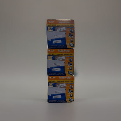 Brother DK-1201 (3-Pack) Die-Cut Standard Address Paper Label Rolls
