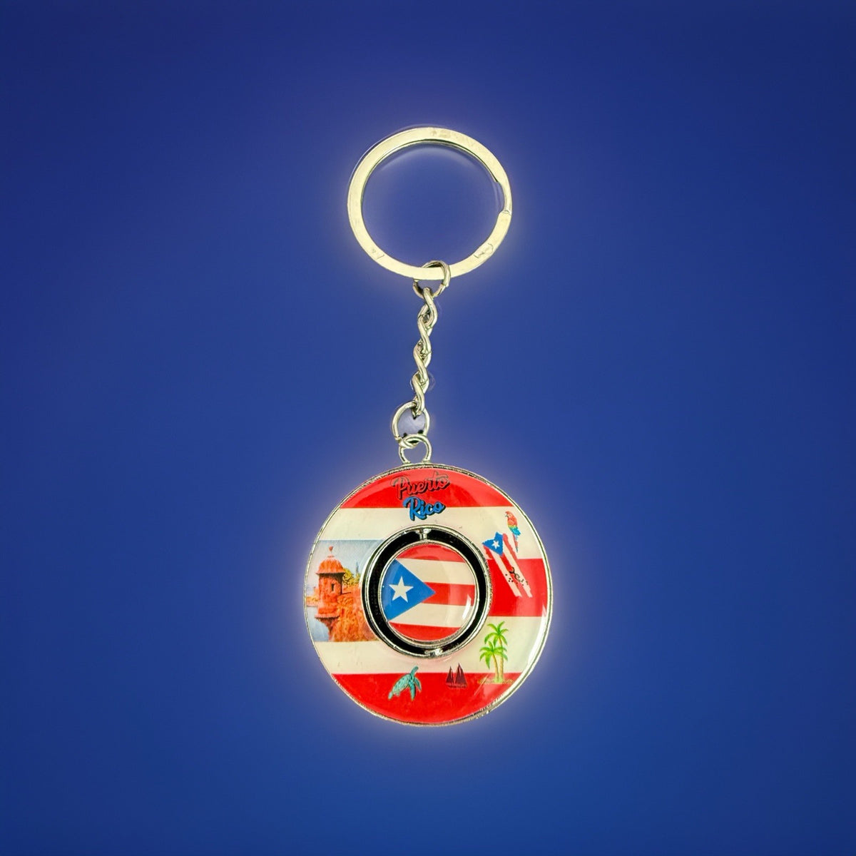 Puerto Rico Flag Key chain with graphic design