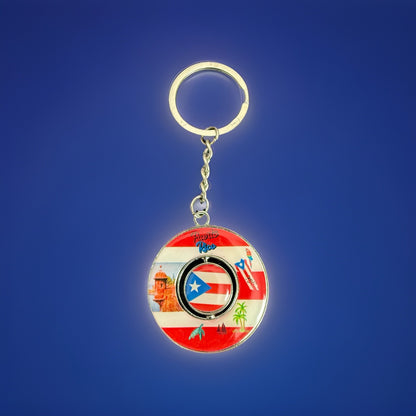 Puerto Rico Flag Key chain with graphic design