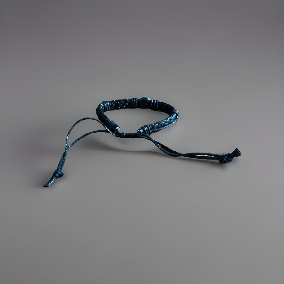Puerto Rico Black Leather Bracelet with A Round Flag