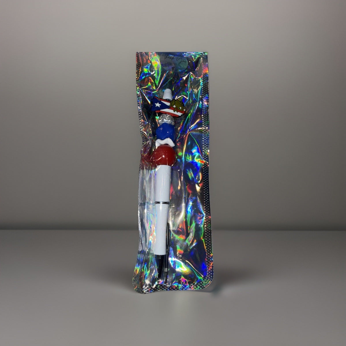 Puerto Rico Custom Handmade Beaded Pen PR Map with Flag and Coqui